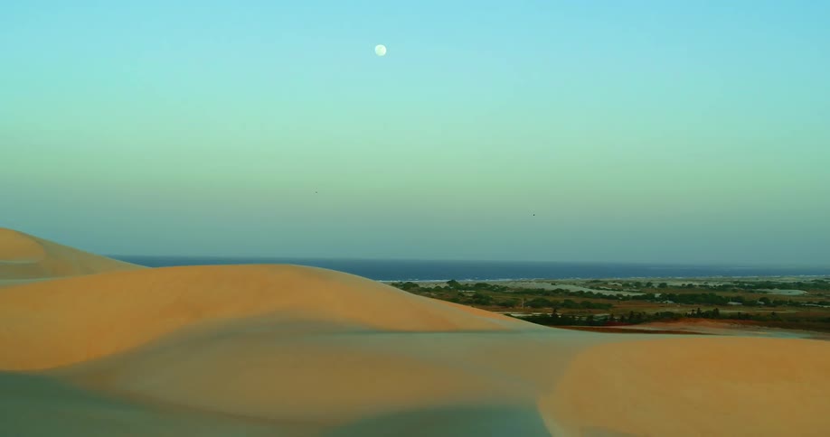 A view of dunes in the desert