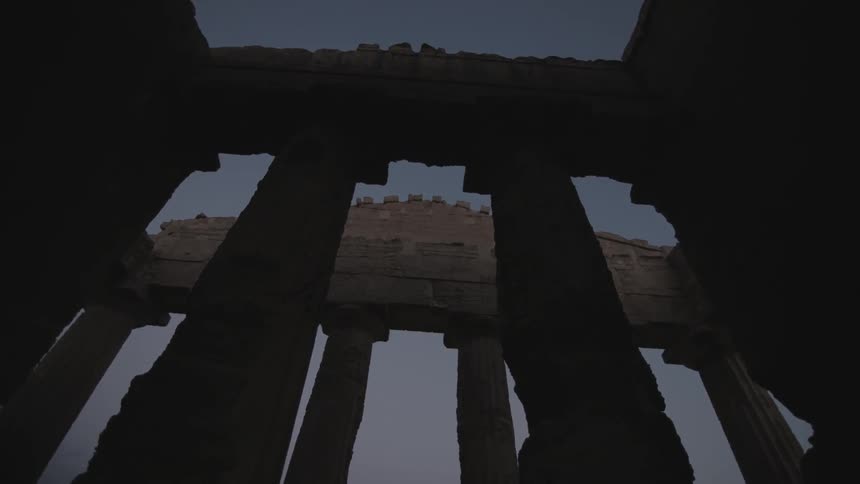 Stone pillars near dusk