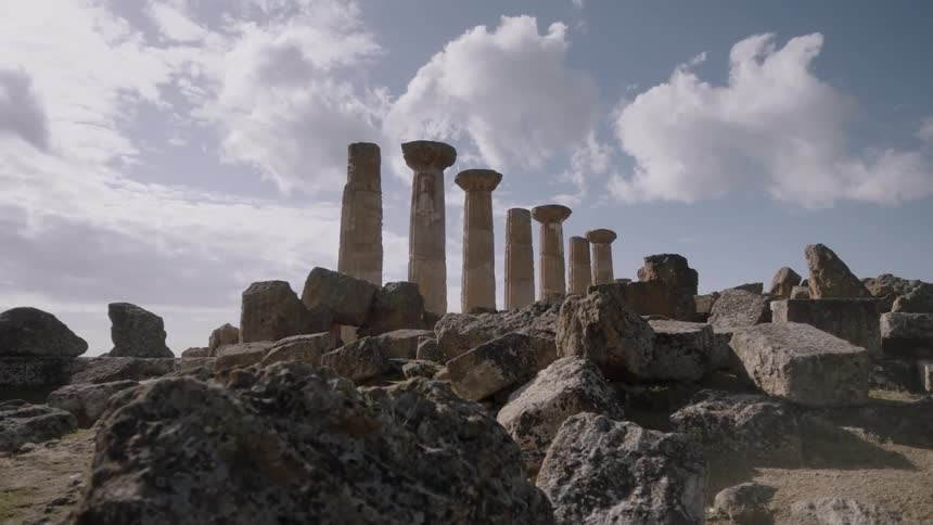 Ancient stone pillars on a hill