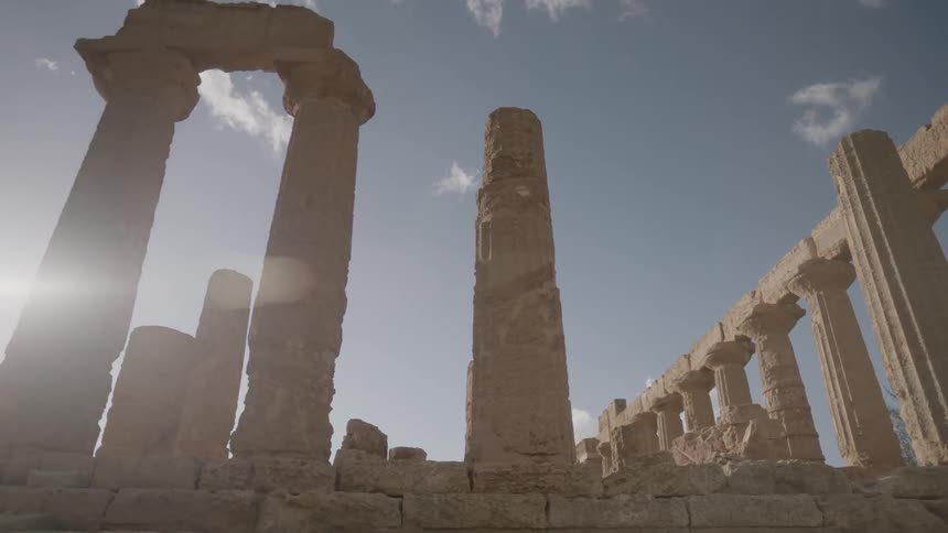 Pillars standing in the ruins of an old temple
