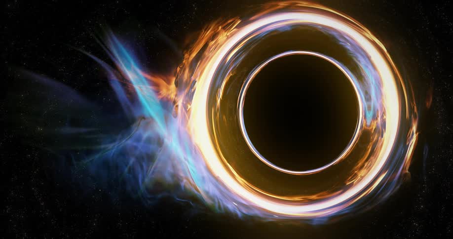 A bright circle on a screensaver