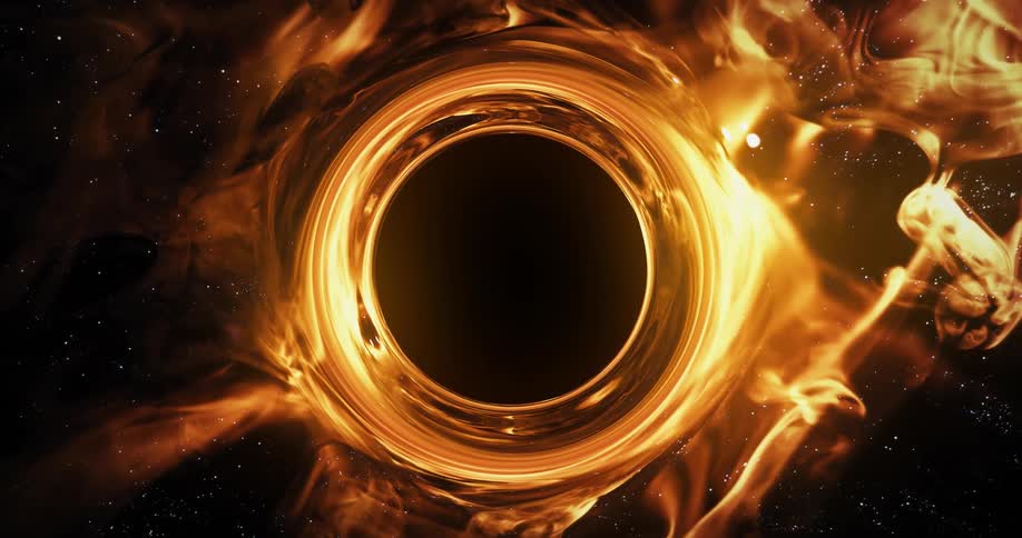 The gold aura has a black hole in the middle