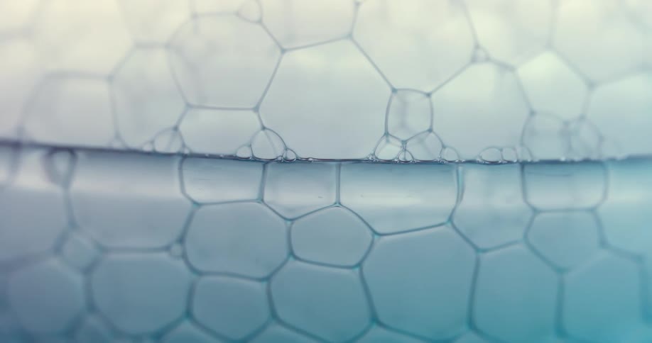 An organic bubble substance reflects as it moves