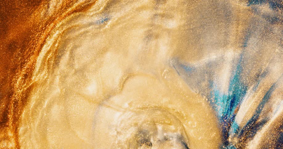 Sparkling colors blend as ripples move across the surface and yellow color fills the area