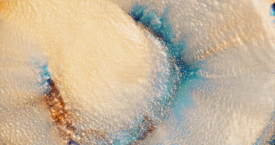 Orange and turquoise stars twinkle in the darkness as a nebula explodes and a vortex opens filled with a moving substance that suddenly collapses into itself and vanishes into the portal