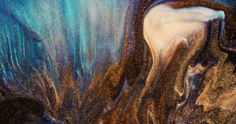 Flowing glitter paint