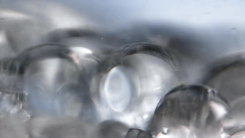 Clear droplets of liquid