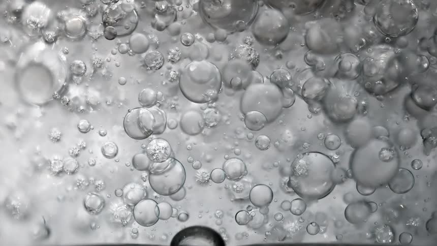 A view of bubbles in water