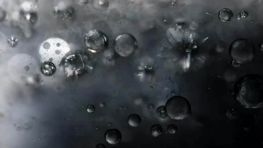 Droplets of water floating