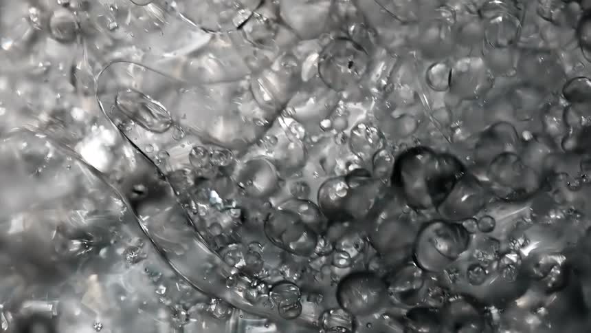 A view of bubbles moving in slow motion