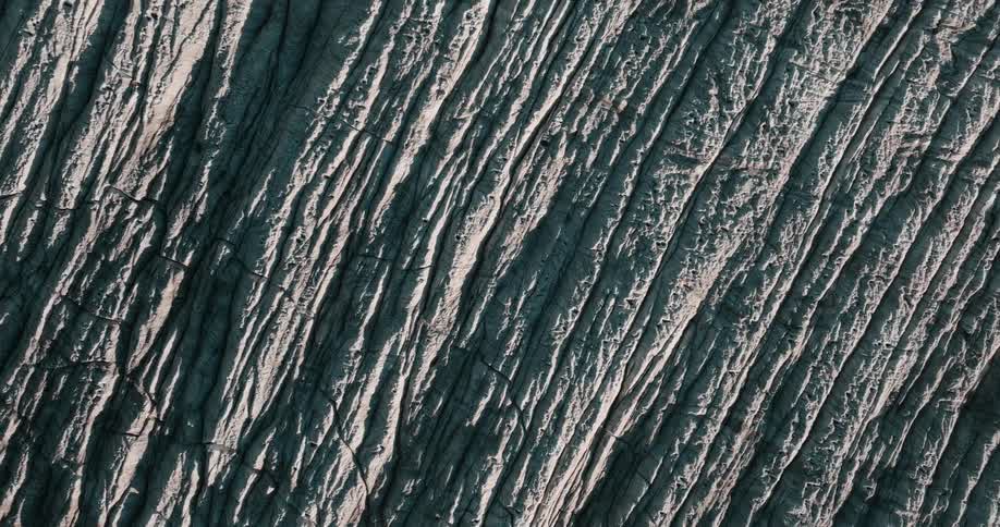 An aerial view of snowy ground