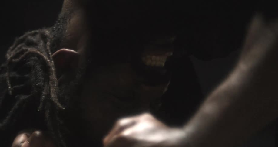 A man is yelling and punching the floor