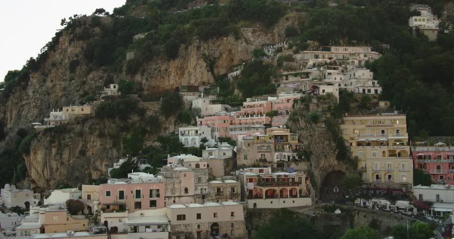 Hillside buildings in a town