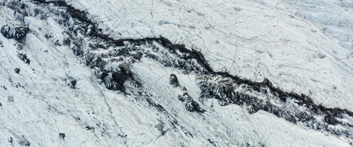 Ice is covering a mountain ridge