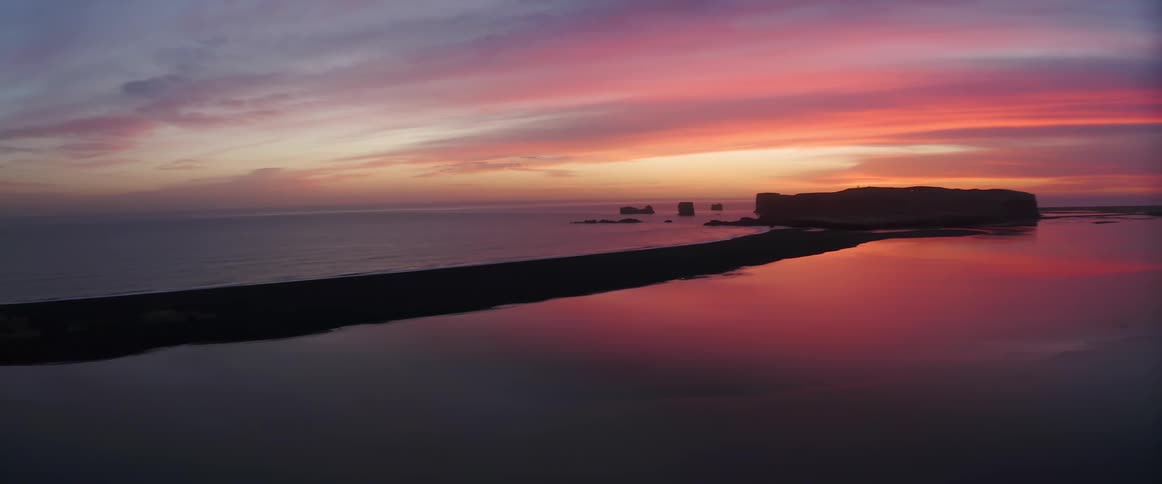 A view of a sunset over the ocean