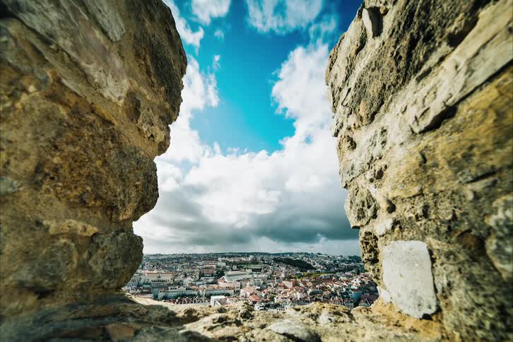 A time lapse of clouds over a city