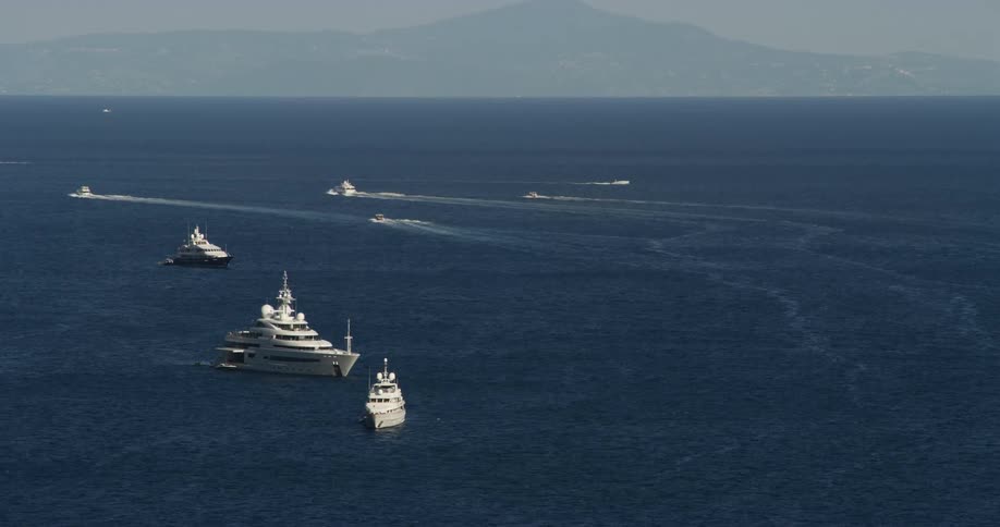 Ships travel in the ocean