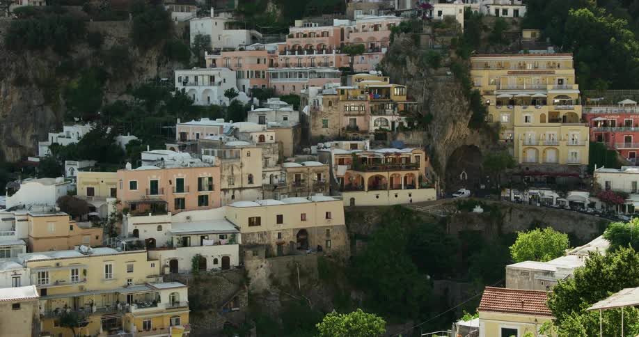 Buildings and houses on a hillside