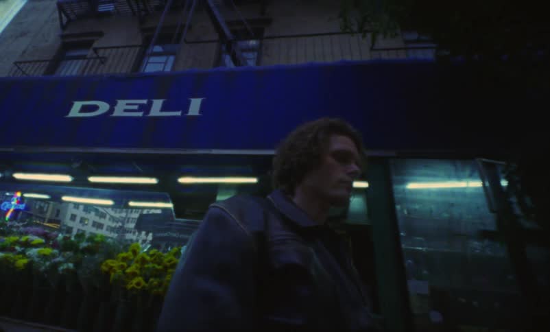 A man is walking in the city