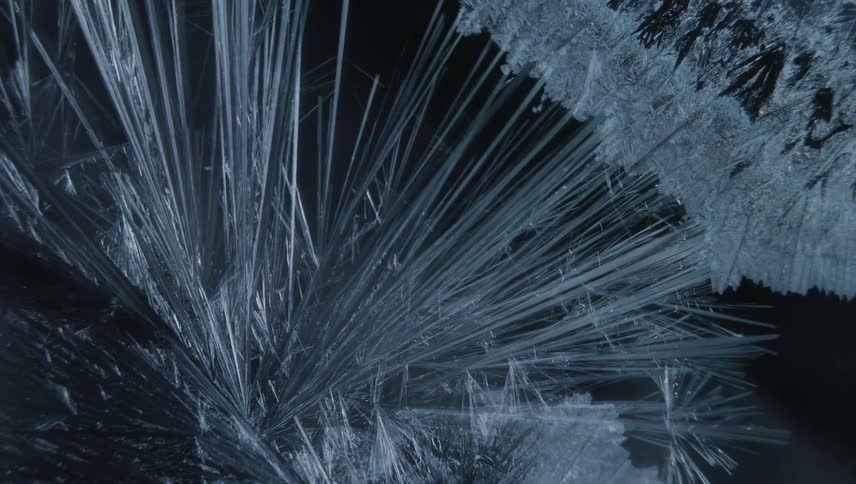 Water freezing and crystallizing