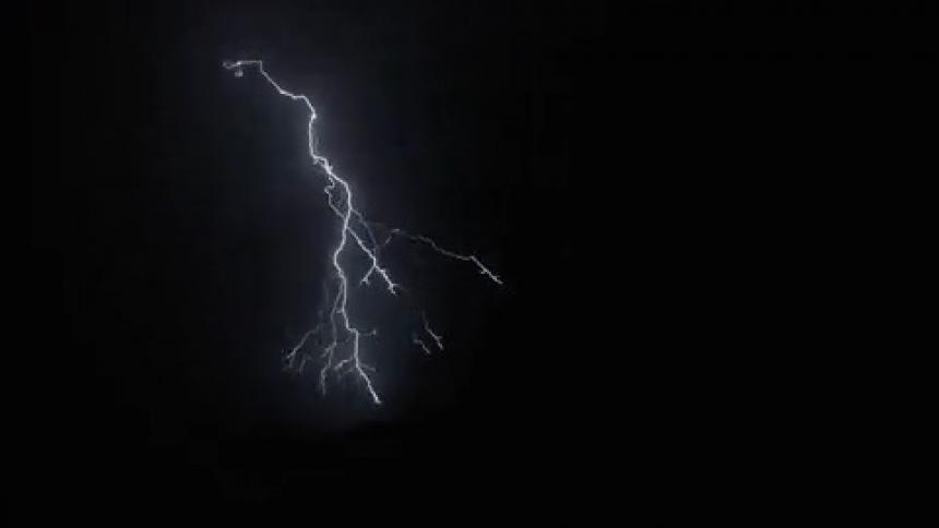 A view of lightning striking outdoors