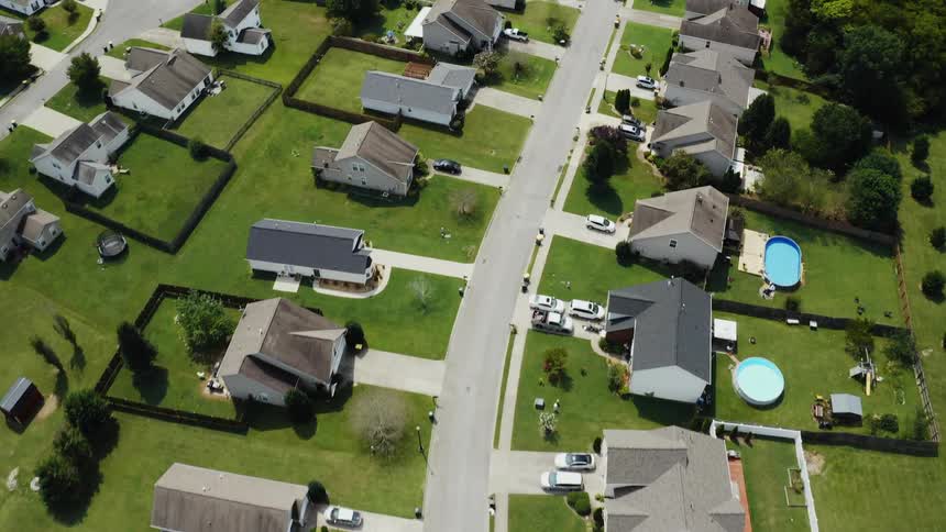 The suburb are full of many homes