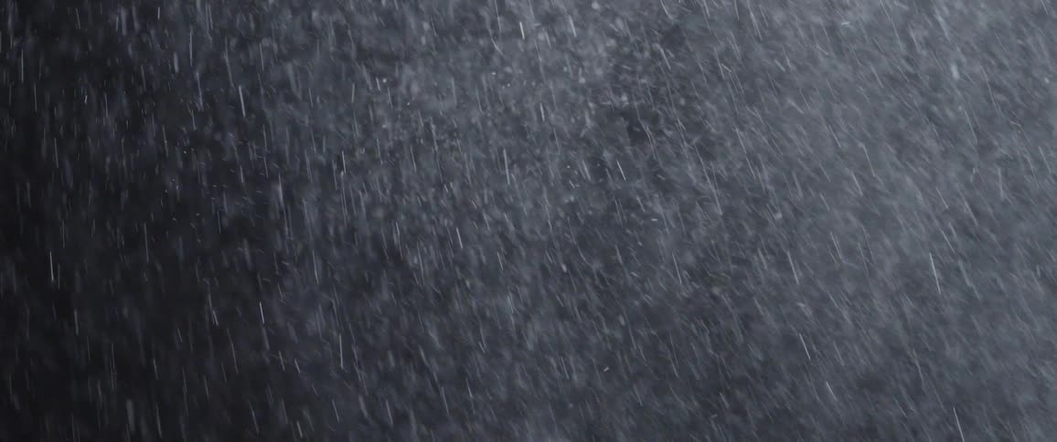 The rain pours hard