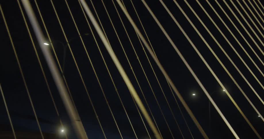 The bridge has long wires
