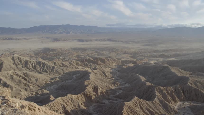 Aerial view  of a mountainous terrain on a cloudy day
