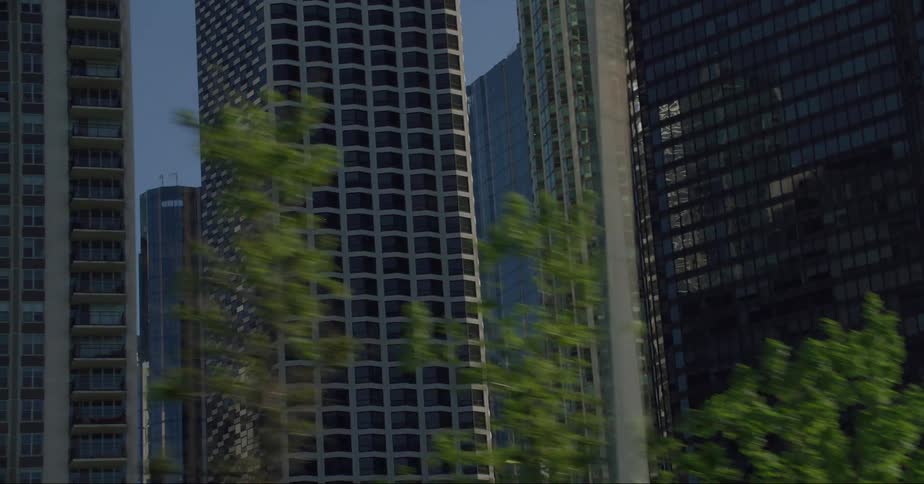 High rise office buildings in a city