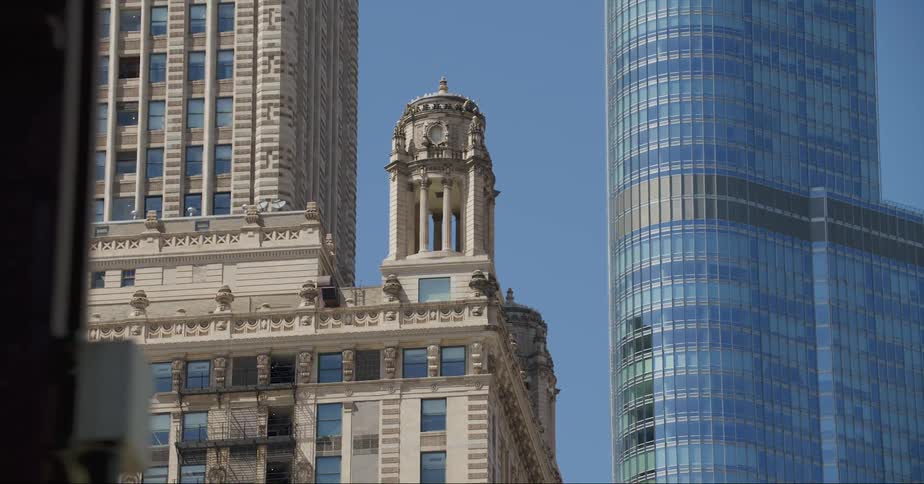 High rise office buildings in a city