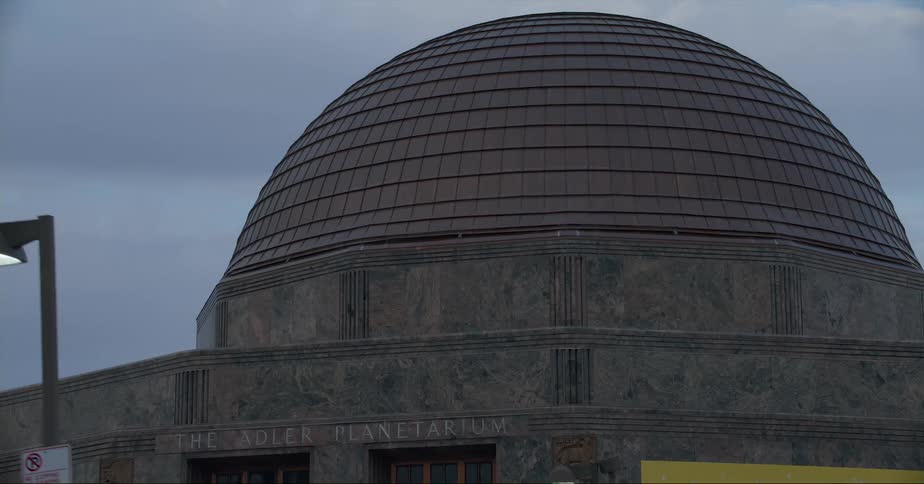 The dome over the adler planetarium on chicago at evening