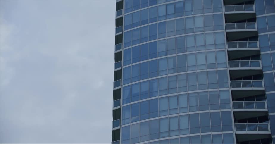 High rise buildings with balconies and windows in the city