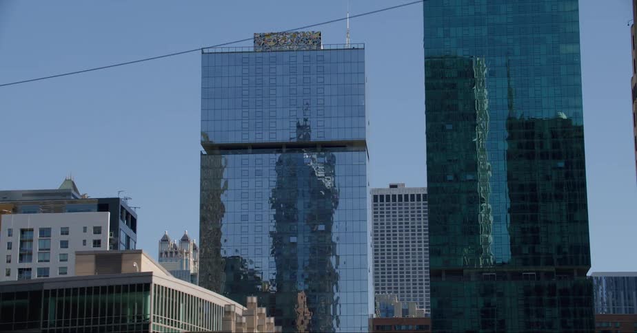 A view of buildings in a city