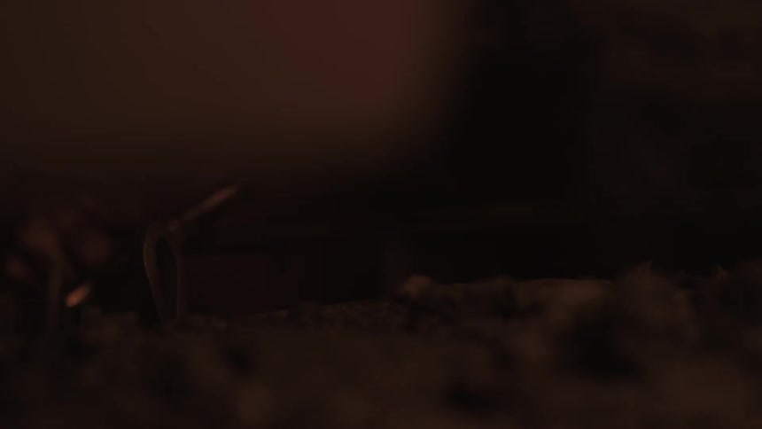 A person lifts a sword from a fire