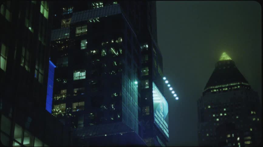 Skyscrapers light up the night sky downtown