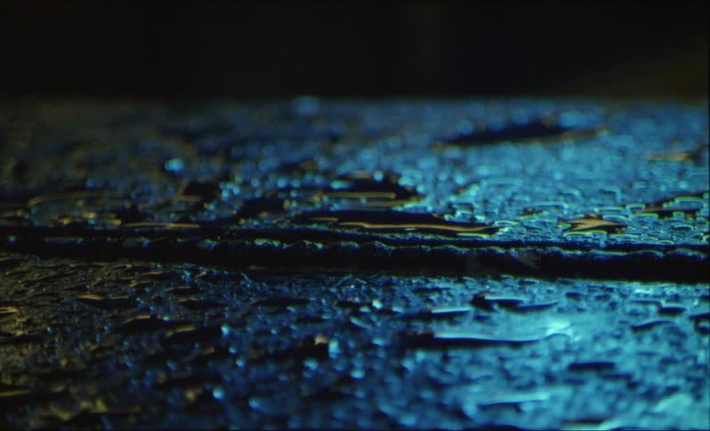 The rain is pouring down