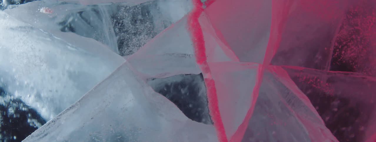 Abstract red light on icy lake Baikal