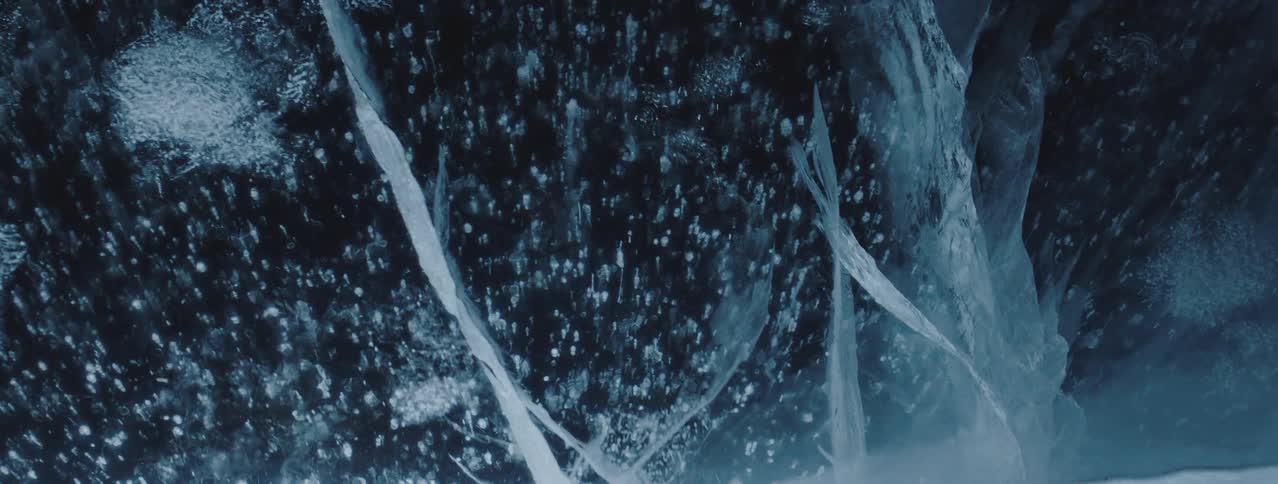 Abstract lighting on icy lake Baikal