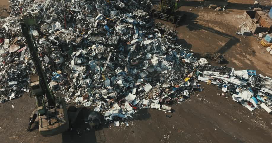 A view of a large trash pile