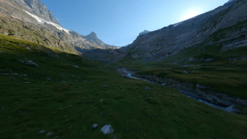 Aerial view of mountains in the landscape is displayed