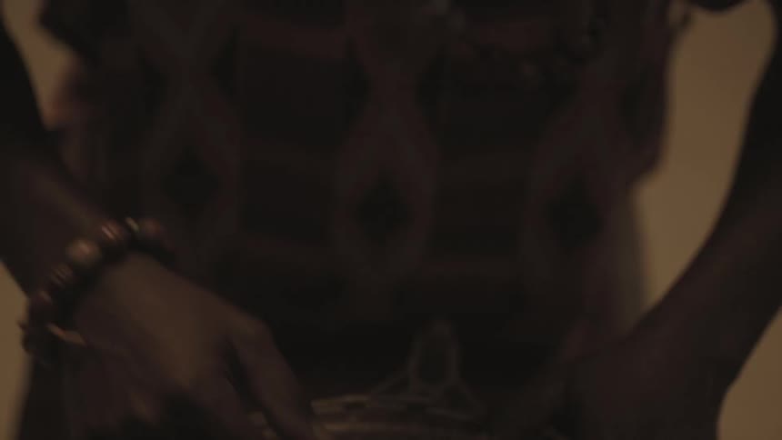 A man is drumming very fast