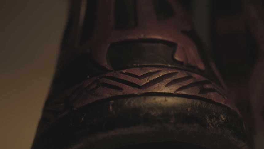 The engraved bottom of a bongo