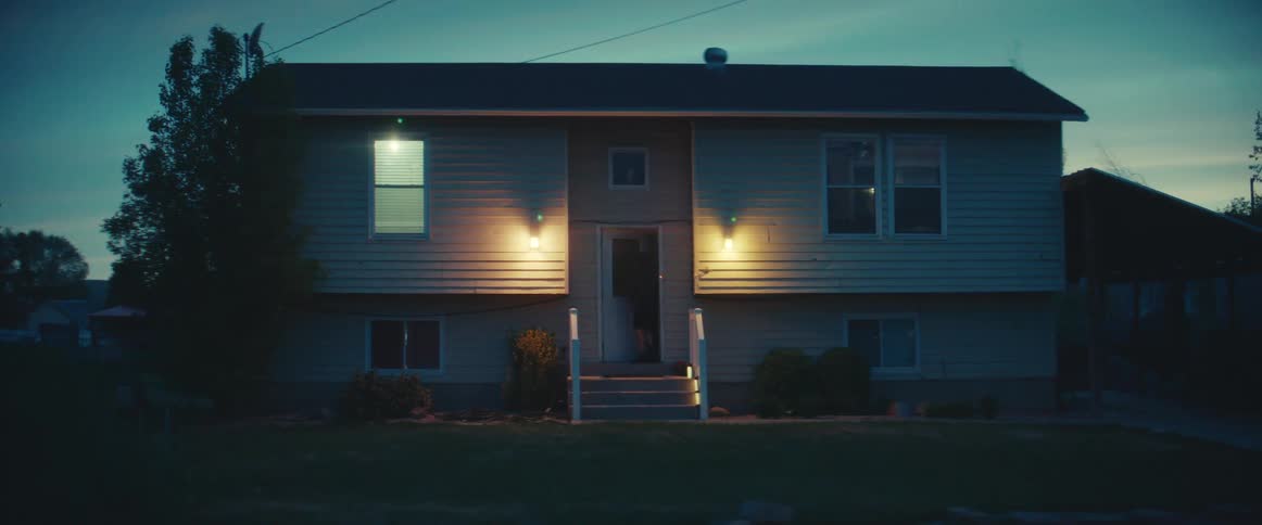 A person running out of a house