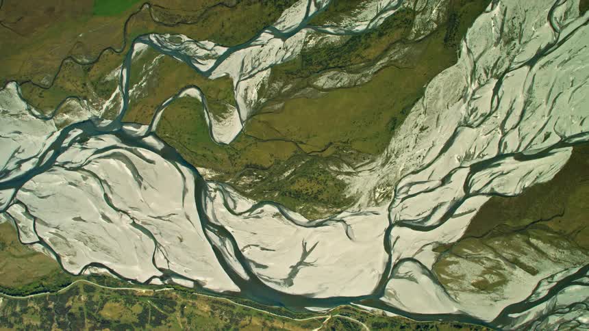 Rivers running through a snowy landscape in nature