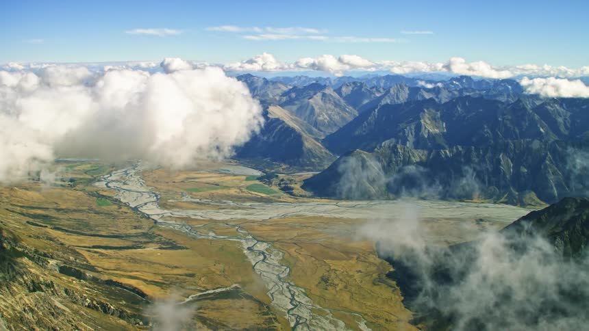 An aerial view of mountains