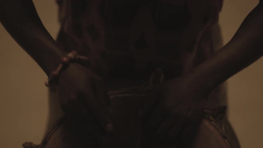 A person is drumming fast