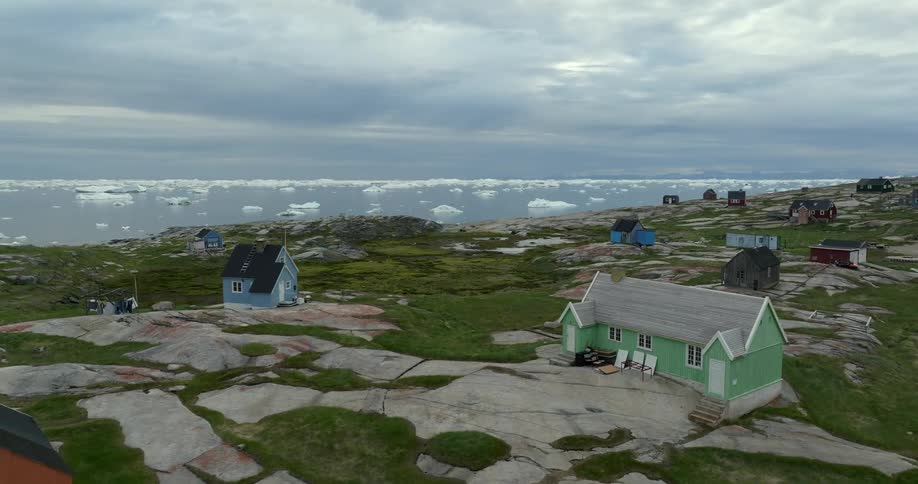 Homes are spaces out along the shore