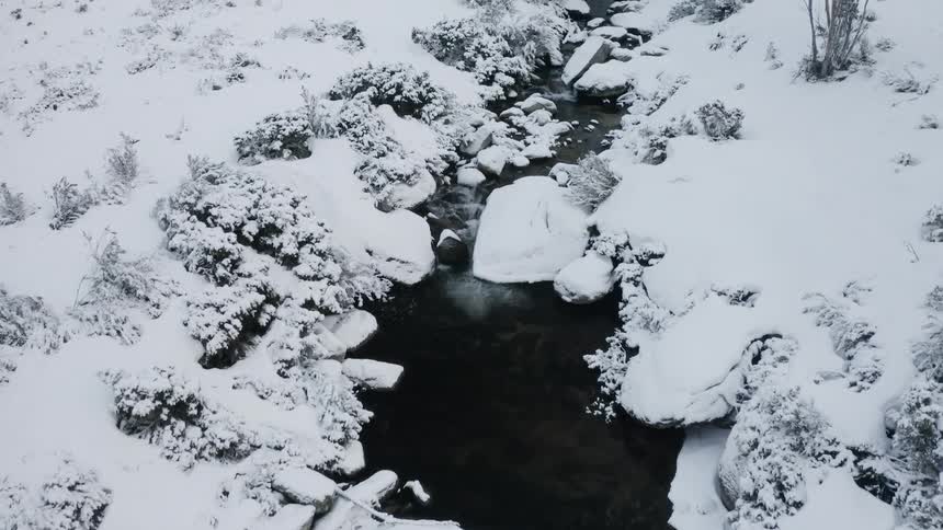 An aerial view of a river