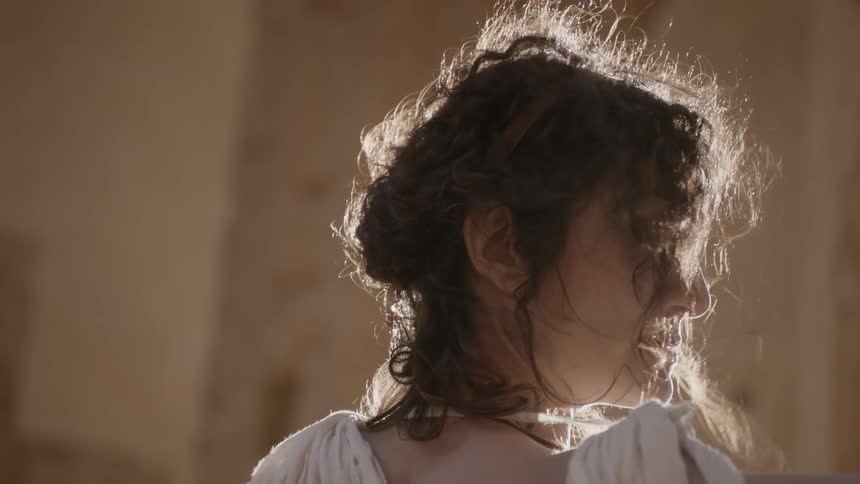 Woman's hair blowing in the breeze
